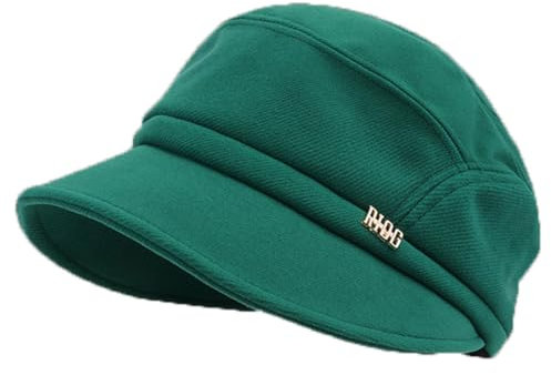 GUSHE 2023 New Newsboy Cabbie Baskenmütze für Damen, Schirmmütze Barett Mütze Damen, Wolle Ballonmütze, Bakerboy Schirmmütze, Wintermütze, Achteckiger Hut, Kappe Barett (Grün)