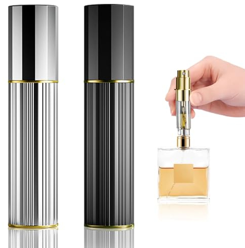 MOERAE 2 Stück 5ml Mini Parfümzerstäuber, Reise Parfümzerstäuber Portable Nachfüllbar Zerstäuber, Parfum Flakon Leer Parfümzerstäuber Nachfüllbar, Sprühflasche für Handtasche Reisen Ferien