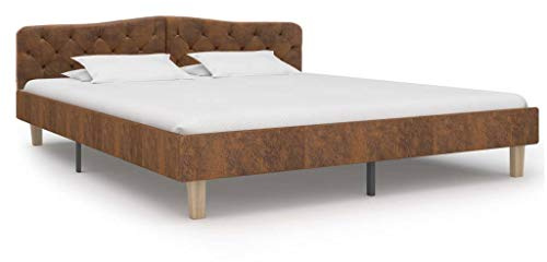 CKioict Cama de día para dormitorio, cama de matrimonio o cama individual, color marrón, aspecto de ante, 180 x 200 cm, adecuado para dormitorio, salón, habitación de invitados