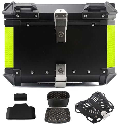 Bauletto Per Moto,Baule Moto In Alluminio Da 28L 36L 45L 55L 65L 80L 100L Top Case Valigia Universale Viaggiare Scatola Di Coda,Con Blocco Di Sicurezza (Color : Black, Size : 28L)