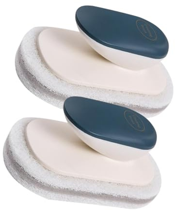 Beaupretty 2pcs Kitchen Bathroom Cleaning Sponge Brush Ergonomic Handle for Efficient Dish Washing Super Absorbent Scrubbers Dark for Pots Pans Plates