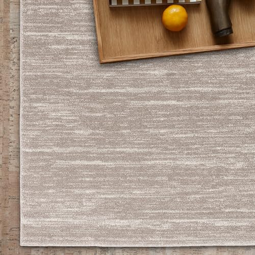 Schöner Wohnen Kollektion Hochwertiger Teppich Wohnzimmer, Schlafzimmer - Kurzflorteppich dezent - universelles Flachgewebe weich - Moderne Designs - Teppich Beige 80 x 150 cm
