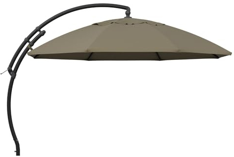 Sun Garden Easy Sun TM Ampelschirm 375 cm | rund | Aluminium Anthrazit | 100% Olefin (ca. 190 g/m²) | 360° drehbar | Öffnung mit Kurbel | Bezug in Taupe B056