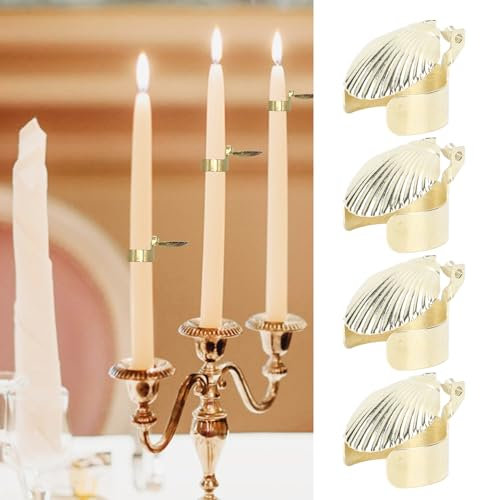 Automatisk Brandsläckare Ljus Snuffer Clip On, Metal Shell Mönster Ljus Stoppare, Universal Ljussläckare för Ljussläckning (Guld)