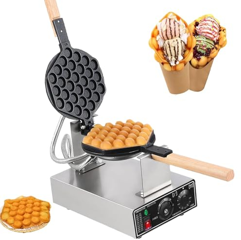 MáQuina para Hacer Gofres Don Burbujas, MáQuina para Hacer Gofres con Huevos Antiadherente EléCtrica, con Calentamiento de Doble Cara CE 1400 W, para Uso DoméStico o Comercial