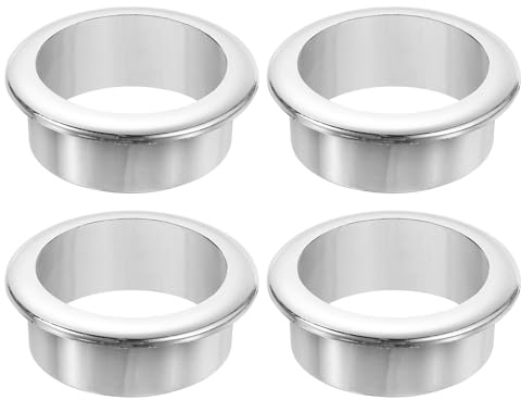 sourcing map 4 Pcs 1.58 inch (40mm) Nylon Desk Grommets, Plastic Cable Hole Cover, Wire Cord Cable Organizer for Computer Desk Cabinet, Silver