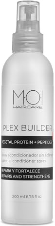 Spray Acondicionador sin aclarado PLEX BUILDER con proteína vegetal y Péptidos, restaura y fortalece el cabello 200ml MOI HAIRCARE