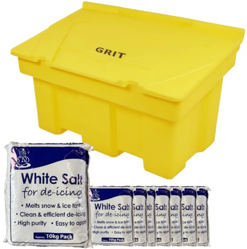 200L Grit Bins with Rock Salt Bags Heavy Duty Stackable Outdoor Cabinet Storage Box