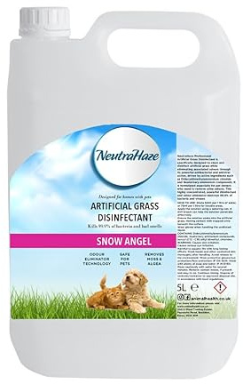 Artificial Grass Cleaner – Powerful 3-in-1 Disinfectant, Deodoriser & Cleaner Removes Bacteria & Neutralises Pet Odours Pet-Friendly (5 Litre, Snow Angel)