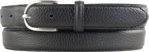 BELTINGER Italienischer Damen-Gürtel, 25 mm breit, Damen, Chinogürtel, Hosengürtel, strukturiertes Leder, Schließe Silber