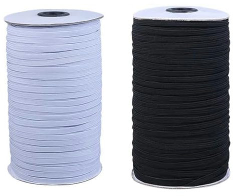100 yardas de 3/5/6 mm para manualidades, bandas elásticas de goma planas para el ancho del rostro, cordón elástico para manualidades, cinta de costura, color, 3 mm