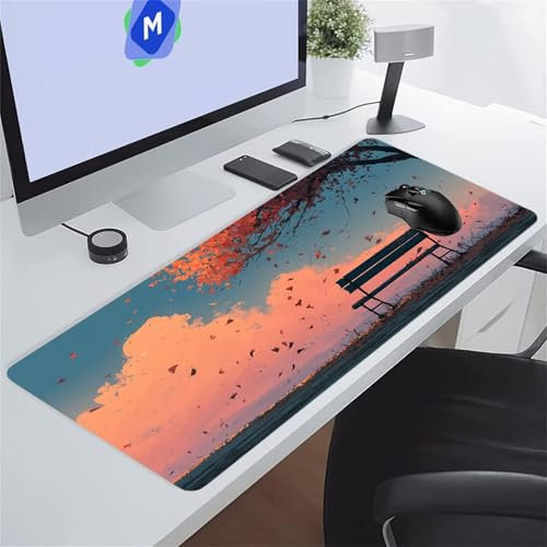 Chaise d'automne Tapis de Souris XXL 1000x500x3 mm Grand Tapis de Souris Gaming, Base en Caoutchouc antidérapante,Extended Clavier Mousepad pour Maison/Bureau/Gamer