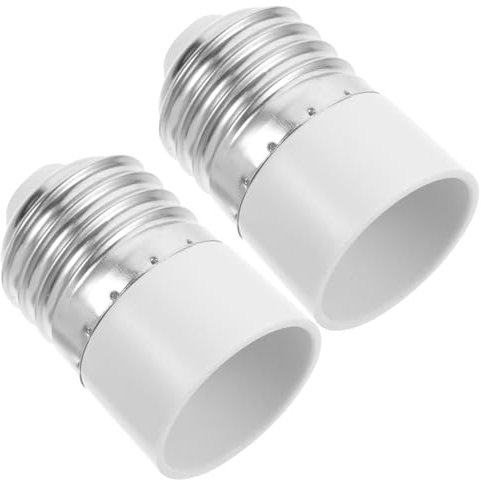 Adaptador de Portalámparas E27 a E14 Negro, 2 Piezas