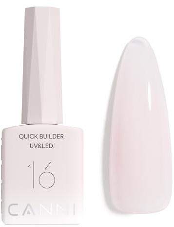 CANNI Gel Construction Ongle UV Quick Builder Gel natur couleur Rose clair Light Pink Vernis Gel UV Semi Permanent pour Réparation de Manucure Kit Manucure Nail Extension