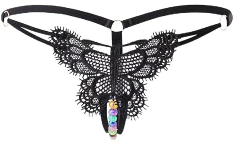 Difference U Women's Underwear Set Side Adjustable Bikini Panties Sexy Thong (Black3)