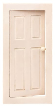 1:12 Scale Miniature Wooden Door, Dollhouse Door with Realistic Wood Grain for Doll Furniture, Room Decor, and DIY Craft Projects