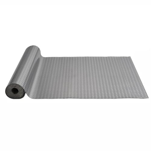 Ausrollbarer Vinyl-Garagenboden 2,5 mm dick Hochbelastbare, rutschfeste Bodenschutzmatte für Garage, Lager, Werkstatt, Keller, Fitnessstudio, 1,2 x 6 m,Grau
