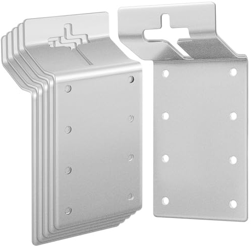 IWOWHERO 6 Pezzi Staffe a T per Paletti Recinzione in Metallo Supporto Resistente per Cassette Postali e Recinzioni in Legno da Giardino Montaggio Facile e Protezione Antiruggine