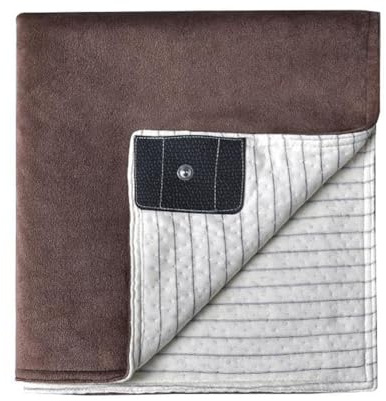 CashMuch Ounding - Coperta 100 x 150 cm, con fibra conduttiva argentata e cordoncino per uso domestico, colore: bianco, nero, blu, puro, marrone