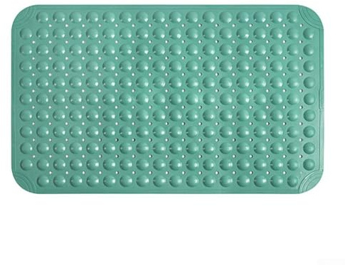 Tappetino da bagno antiscivolo in TPE per vasca e doccia, 36 x 71 cm, fondo con ventosa per sicurezza, facile da pulire, compatibile con la maggior parte dei bagni, bianco