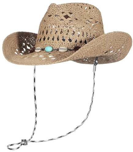 GEMVIE Handvävd västerländsk cowboyhatt med brett brätte halm Panama solhatt för kvinnor och män bohemisk strandhatt