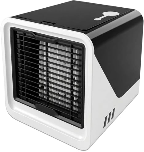 Portable Air Conditioner, Mini Air Conditioning Unit With 3 Speeds 7 Colors, 3 IN 1 USB Personal Humidifier Desktop Small Ac fan, Air Cooler with 500ml Large Water Tank for Office, Home, Room, Bedroom