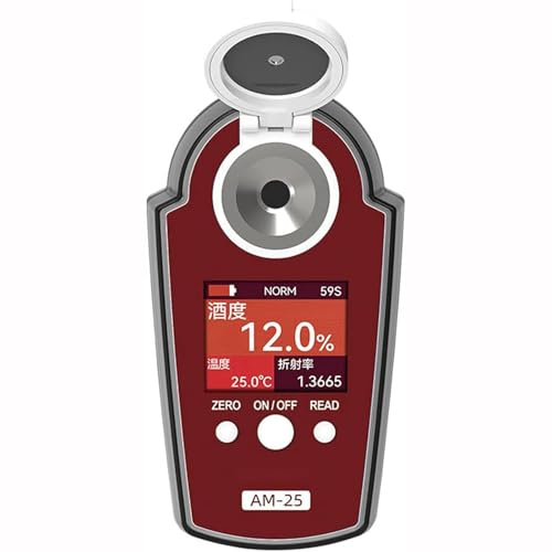 Medidor de concentración de vino, refractómetro de prueba preciso para pruebas de alcohol, mediciones rápidas de 3 segundos con pantalla HD