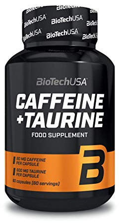 BioTechUSA Caffeine + Taurine | Chaque gélule contient 80 mg de caféine et 600 mg de taurine | Sans OGM | Sans gluten, 60 gélules
