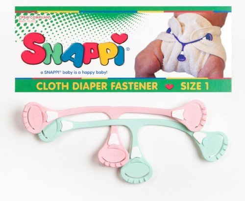 Snappi Cloth Diaper Fasteners - Pack of 2 (Mint Green / Pink) by Snappi? (English Manual)