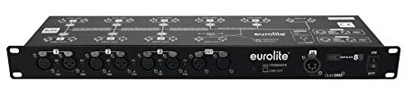 EUROLITE DMX Split 8X Splitter | Splitter auf 8 galvanisch getrennte Ausgänge, 3/5-polige & QuickDMX-XLR-Buchsen