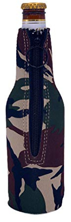 Blank Neoprene Beer Bottle Coolie (1, Green Camo)