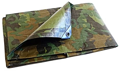 TECPLAST Bâche Bois 1,8x3 m CM150BO - Camouflage - Haute Qualité - Bâche de Protection imperméable pour Bois de Chauffage