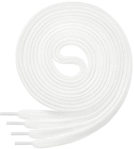 Di Ficchiano 1 Paar SCHNÜRSENKEL weiß flach 7mm breit für Sneaker Sportschuhe Lederschuhe - flache Schuhbänder sehr reißfest - Shoe Laces Farbe: weiß 150cm