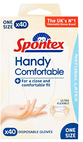 Spontex Handy Latex Disposable Gloves 40pk