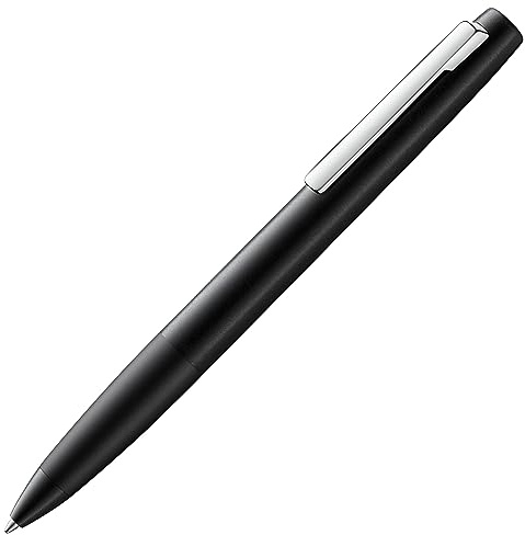 Lamy aion black Kugelschreiber – moderner Drehkugelschreiber im eloxierten, leichten & nahtlosen Aluminium-Gehäuse – mit Edelstahl-Clip – Strichbreite M – inkl. Großraummine M 16 schwarz