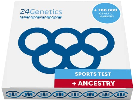 24Genetics DNA Test Sport, Inklusive Kostenlosem Dna Test Abstammung, Entdecken Sie Ihre genetische Veranlagung zum Sport, Analysieren Sie Ihr Metabolisches, Muskuläres und Kardiovaskuläres Profil