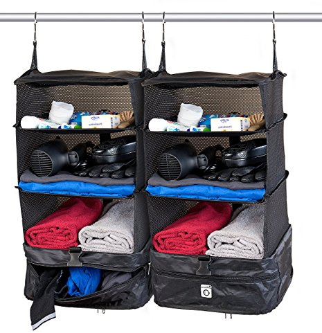 Xcase Packtaschen: 2er-Set XL-Koffer-Organizer, Packwürfel zum Aufhängen, 30 x 64 x 30 cm (XXL Koffer Organizer, zum Hängen, Kleiderbügel)