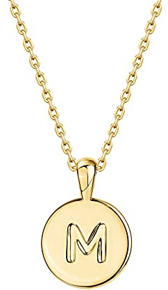PAVOI 14K Yellow Gold Plated Letter Necklace for Women | Gold Initial Necklace | Letter M