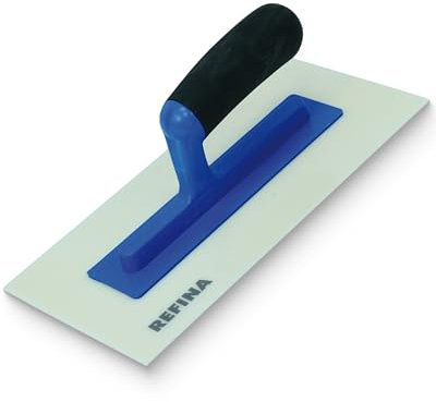REFINA Medium Texture Float for Finishing Walls, Ceilings, Floors - 11x5½ (280x140mm) Cream ABS Plastic Concrete Float w/ 3mm Gauge - Durable Render w/Bevelled Edges & Soft Grip Handle