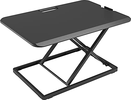 BONTEC Steh-Sitz Schreibtisch Steharbeitsplatz Stehpult Standtisch Ergonomische Höhenverstellbar für PC-Computerbildschirm, Laptop | 67x47cm Plattform, 8 kg Kapazität