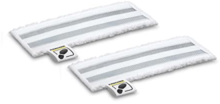 Kärcher EasyFix Set di Due Panni Abrasivi per la Pulizia del Pavimento, Sciolgono e Trattengono lo Sporco su Pavimenti Antigraffio, Compatibili con i Pulitori a Vapore SC, Colore: Nero, Large