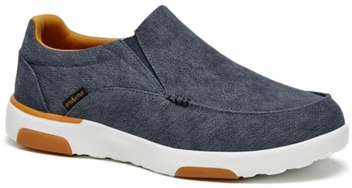 OrthoComfoot Men's Orthopedic Walking Shoes, Diabetic Shoes for High Arch, Comfortable Plantar Fasciitis Sneakers for Flat Feet Denim Size 9