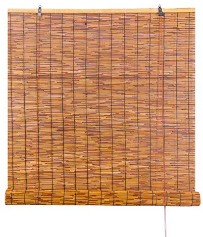 KDDFN Stores en Bambou,Rideaux en Roseau,Store Occultant en Bambou,Naturel,Décoration Rétro,Tissés à La Main,Convient aux Portes Roulantes Intérieures et Extérieures (90 * 100cm/36 * 39in)