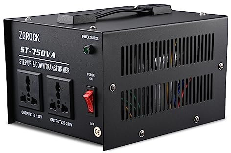 ZGROCK 750 Watt Voltage Transformer Power-Converter Step up Down Transformer 110V to 220V/220V to 110V Circuit Breaker Protection