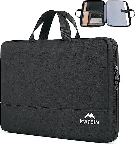 MATEIN Laptophülle 15,6 Zoll, Laptop Hülle Wasserdicht Laptoptasche Schutzhülle mit Griff, Laptop Sleeve Notebook PC Case für 15-15 6 Zoll Kompatibel mit Lenovo, HP, Acer Chromebook Dell, Schwarz