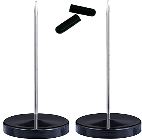 2 Stück Memo Halter Spike Papier Spike, Bonspießer Zettelhalter, Schwarz Sicherheitshinweishalter Nagelstick mit Rundem Boden, für Restaurants, Bars, Büros, Einzelhandel (Schwarz)