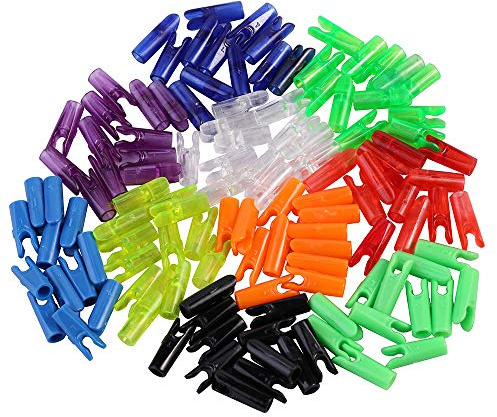 BICASTER 100PCS Arrow Pin Nocks Plastic for 3.2/4.2/6.2mm Shaft Archery Recurve Bows