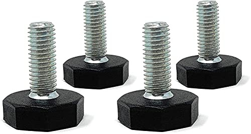 Design61 4X Verstellschraube Justierschraube Ø 27mm mit verzinkter Stellschraube M10 x 36 mm für Möbel, Werkbank & Maschinen