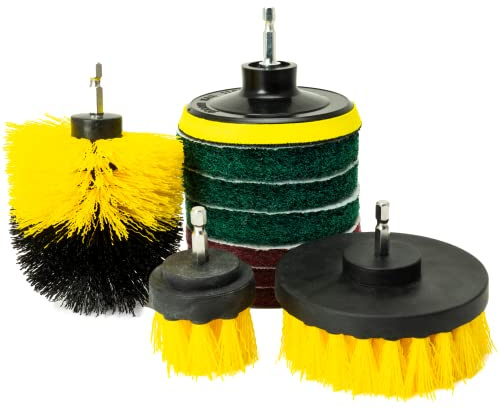Bürstenaufsatz - Bohrbürste Set - Bohrmaschine Bürstenaufsatz - Scrubber Reinigung Bürste Kit, Drill Brush Bohrerbürsten für Felgen, Küche, Böden, Auto,Teppich