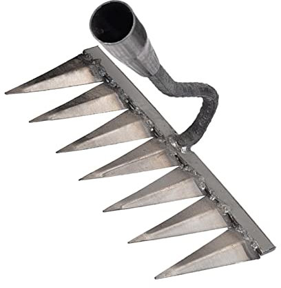 Facynde Rastrello Dethatcher - Rastrello da Giardino in Acciaio al Carbonio - Rastrello a Mano in Acciaio al Carbonio per distacco, diserbo, la Coltivazione, la Roccia per impieghi gravosi